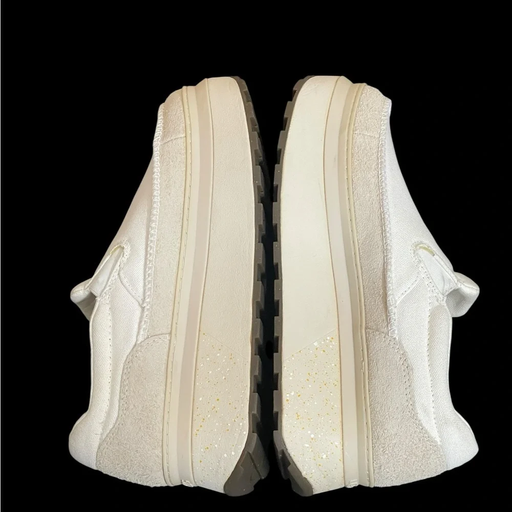 Ugg Marin Slip On Platform  Cream Canvas Shoes size‎ 9.5
